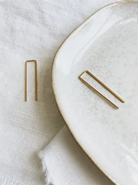 Staple Earrings, Gold Filled