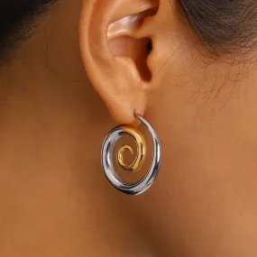 2-Tone Swirl Earrings