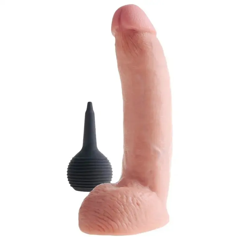 9-inch Realistic Nude Squirting Penis Dildo with Balls