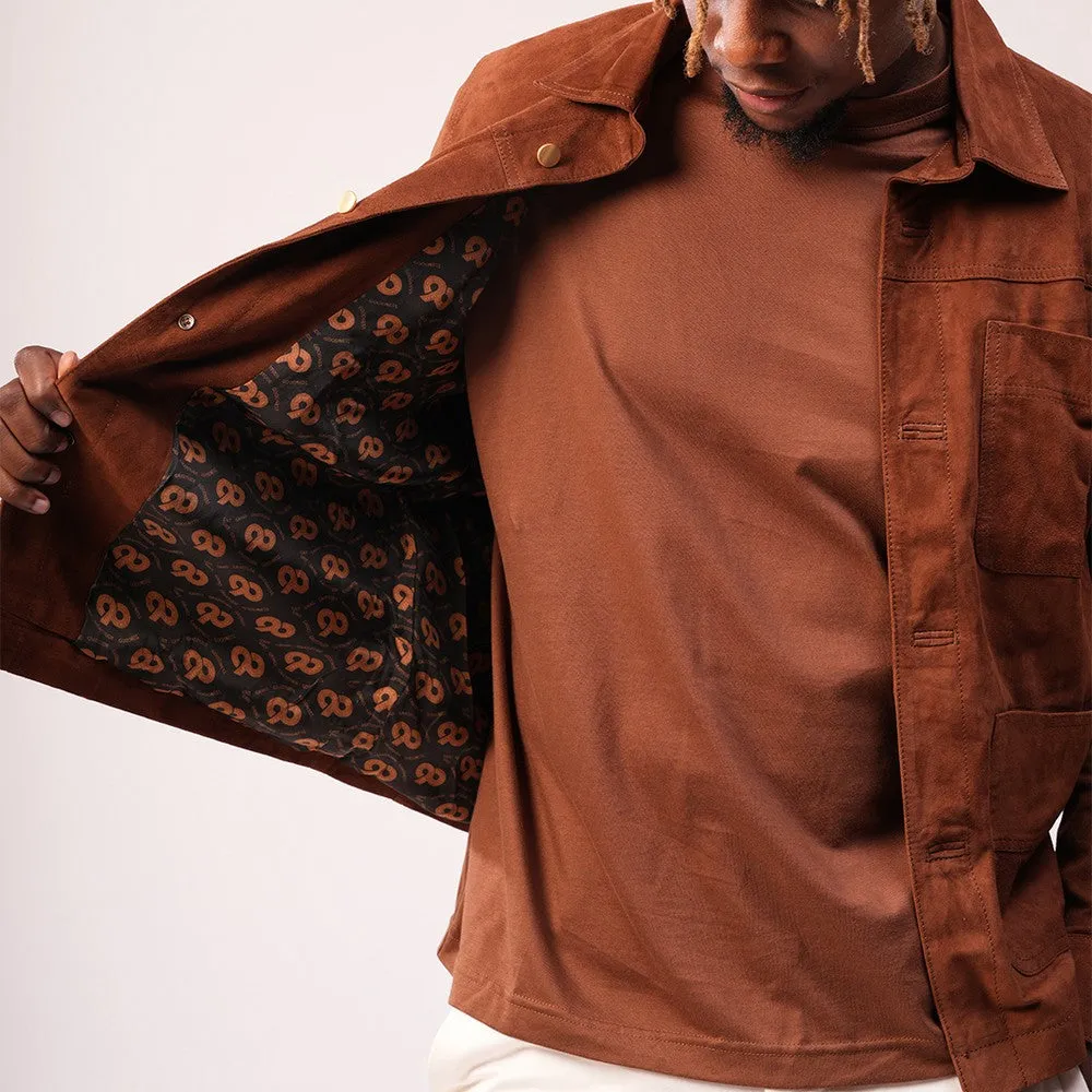 90 FEET Raj Suede Men's Brown Shacket