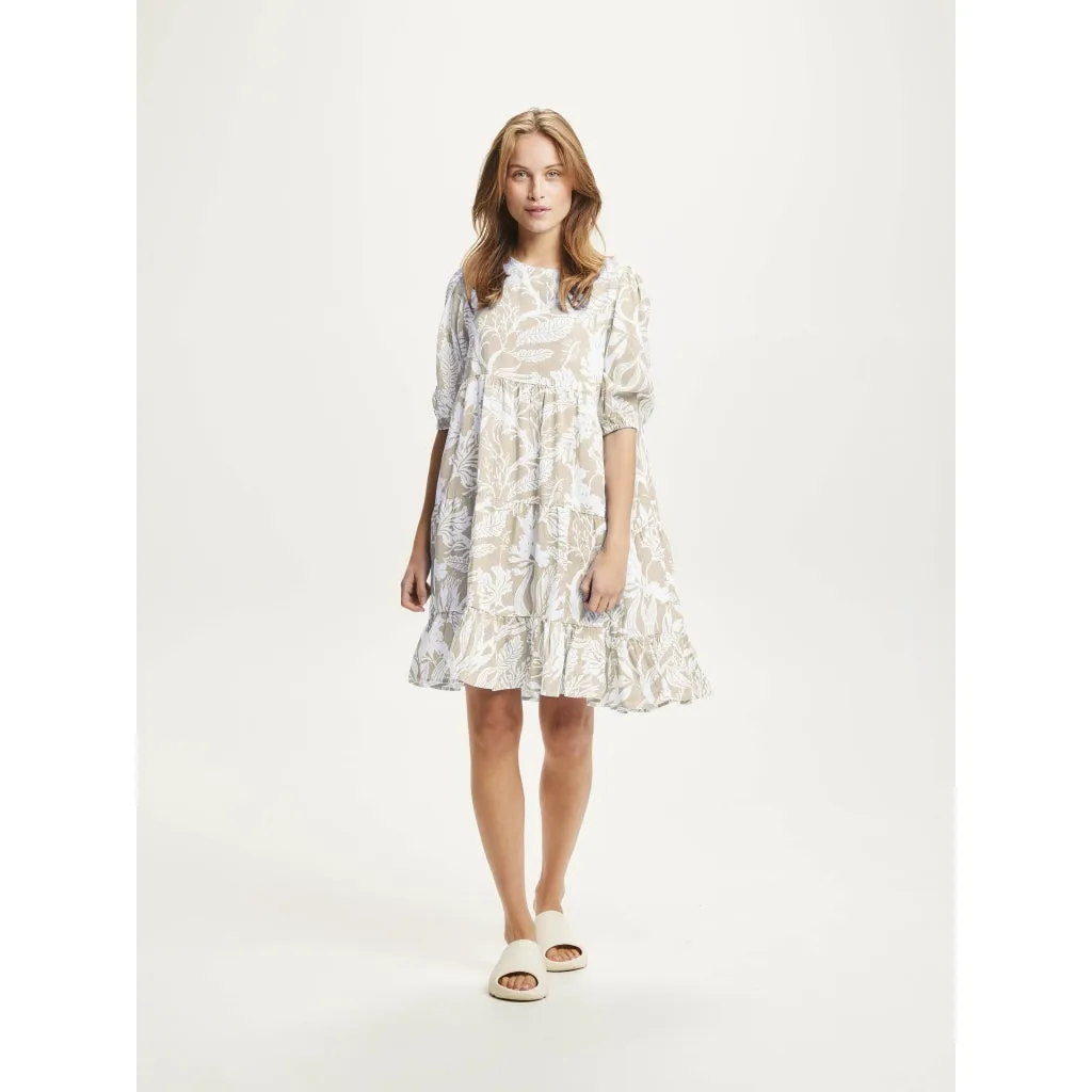 A-shape seabreeze Tencel™ print dress - Light feather gray