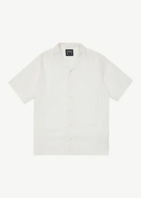 AFENDS Mens Daily - Cuban Shorts Sleeve Shirt - White