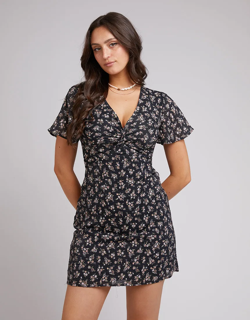 All About Eve Maya Floral Mini Dress Black