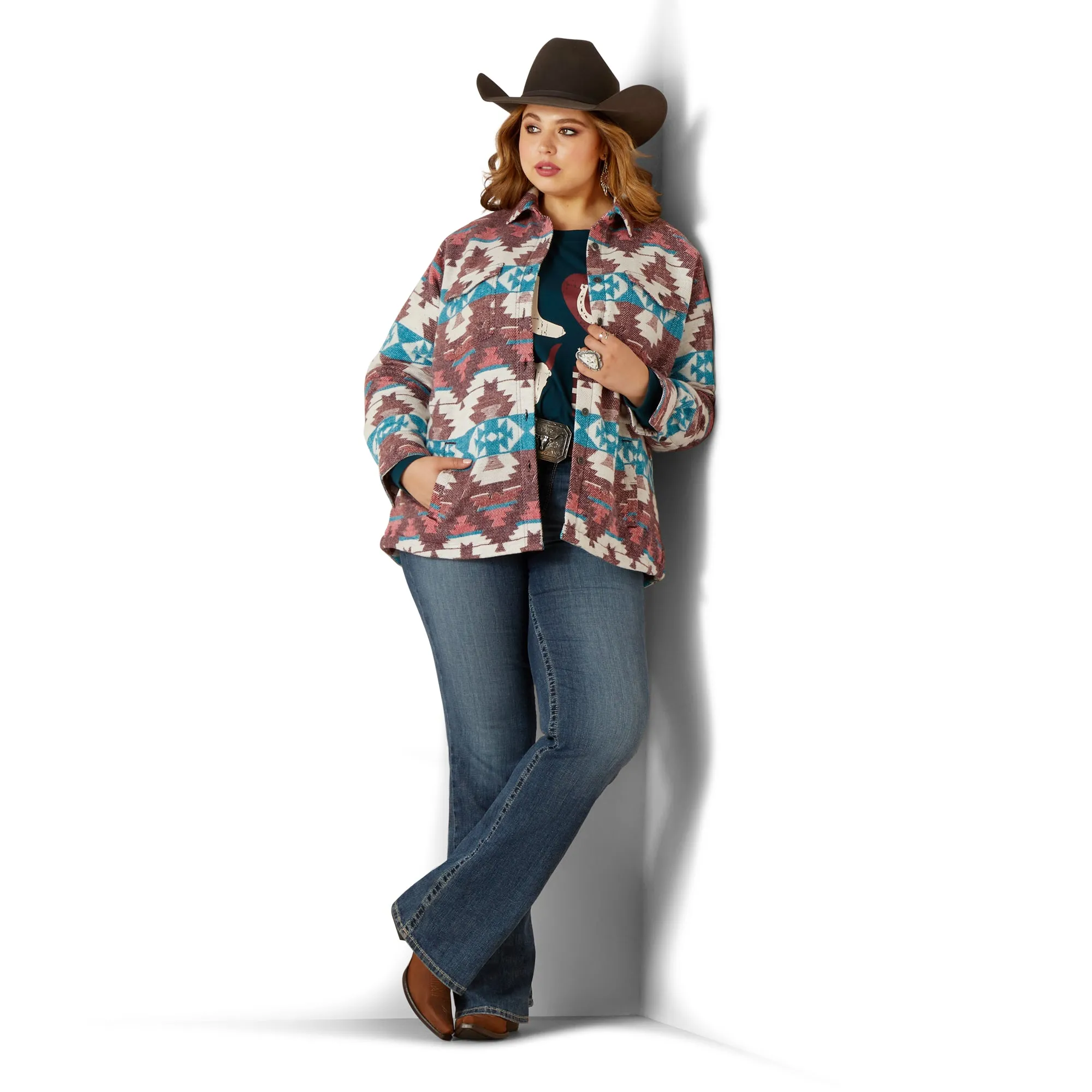 Ariat Ladies 10046671 Shacket Shirt Jacket Baja Jacquard