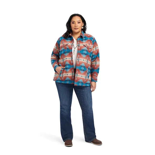 Ariat Womens R.E.A.L. Shacket Shirt Jacket Fiery Jacuard