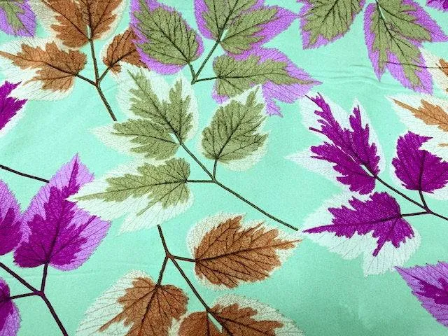 Autumn Leaves - Clearance Printed Crepe