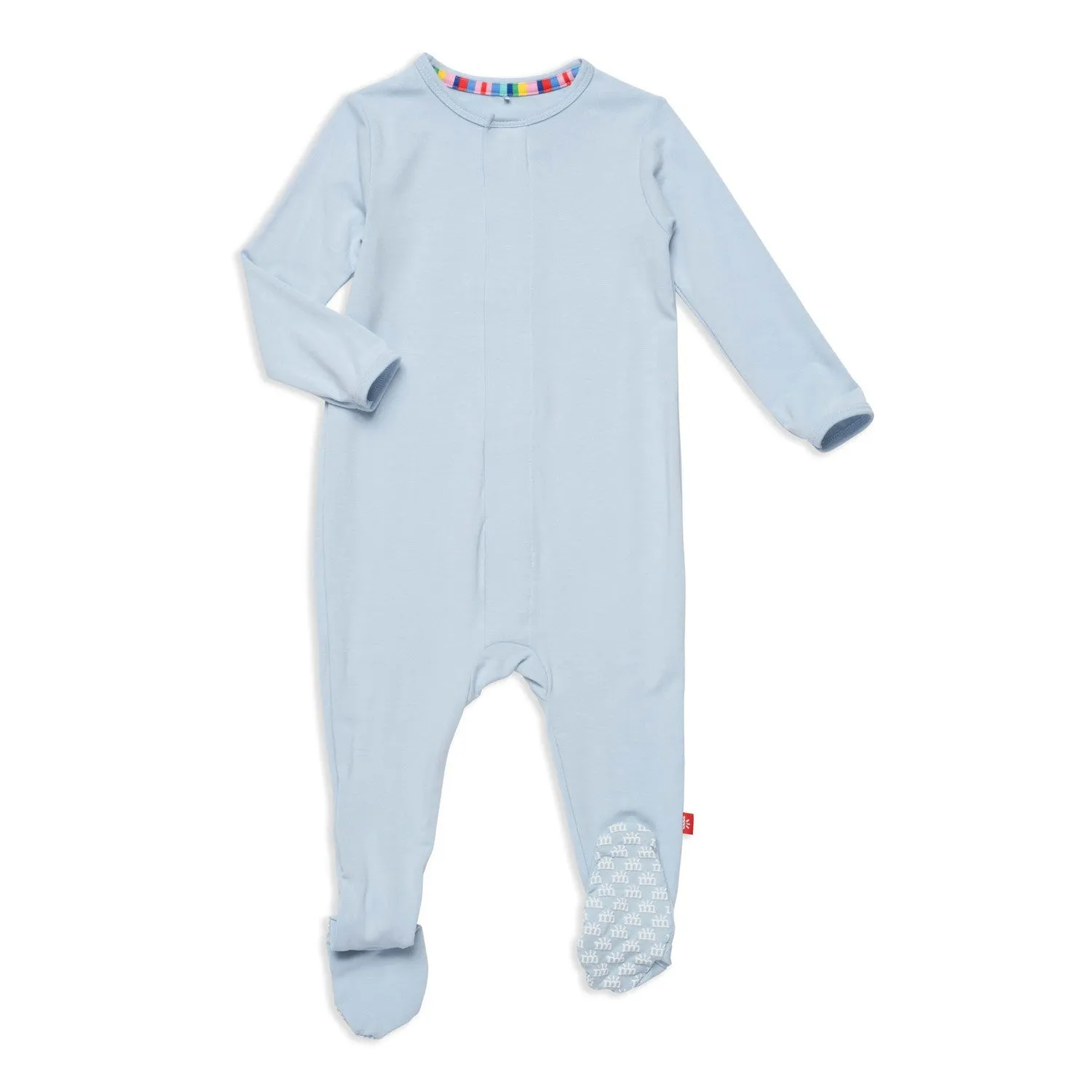 baby blue RightFit™ magnetic parent favorite footie