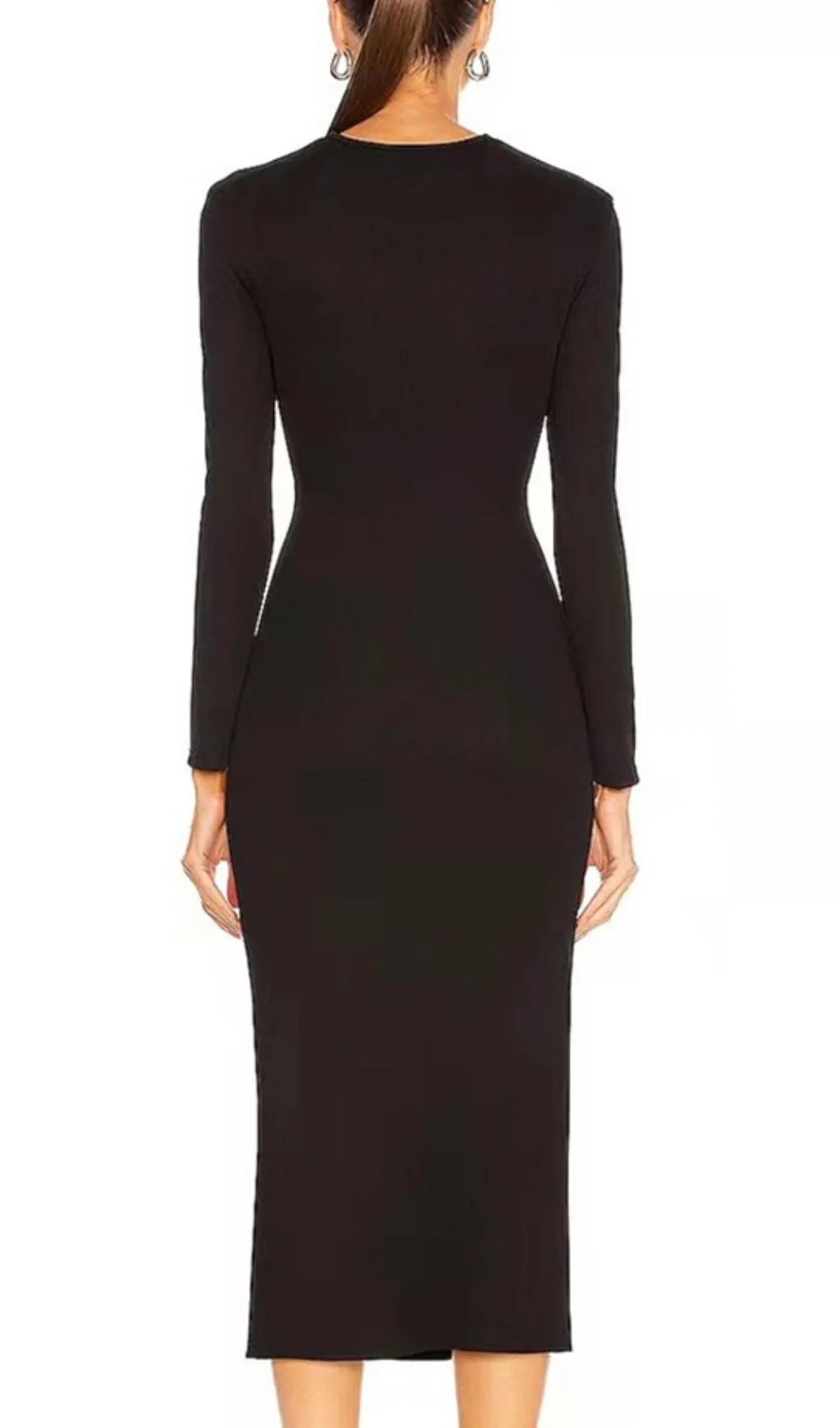 BANDAGE MIDI DRESS IN BLACK