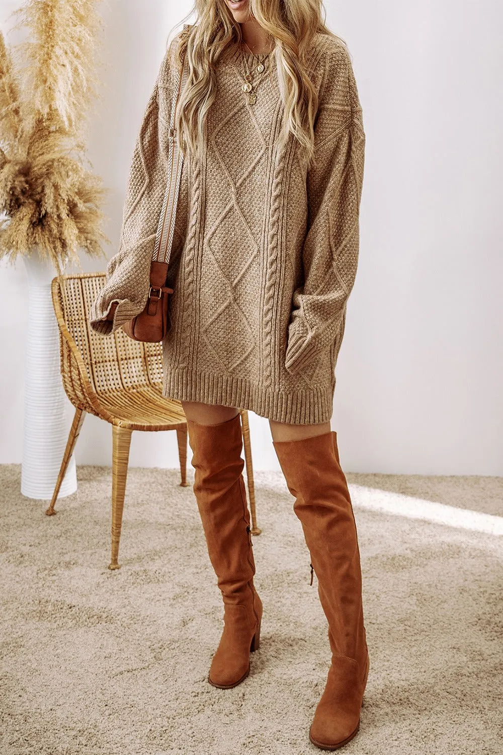 Becky Cable-Knit Sweater Dress