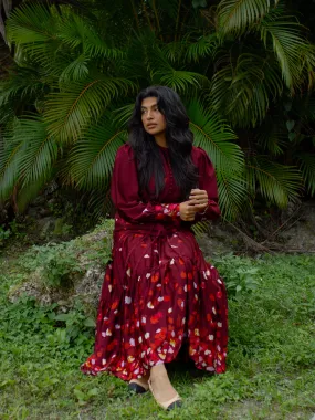 Belle Maxi Dress in Burgundy