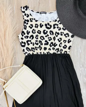 Black And Cheetah Maxi Dress