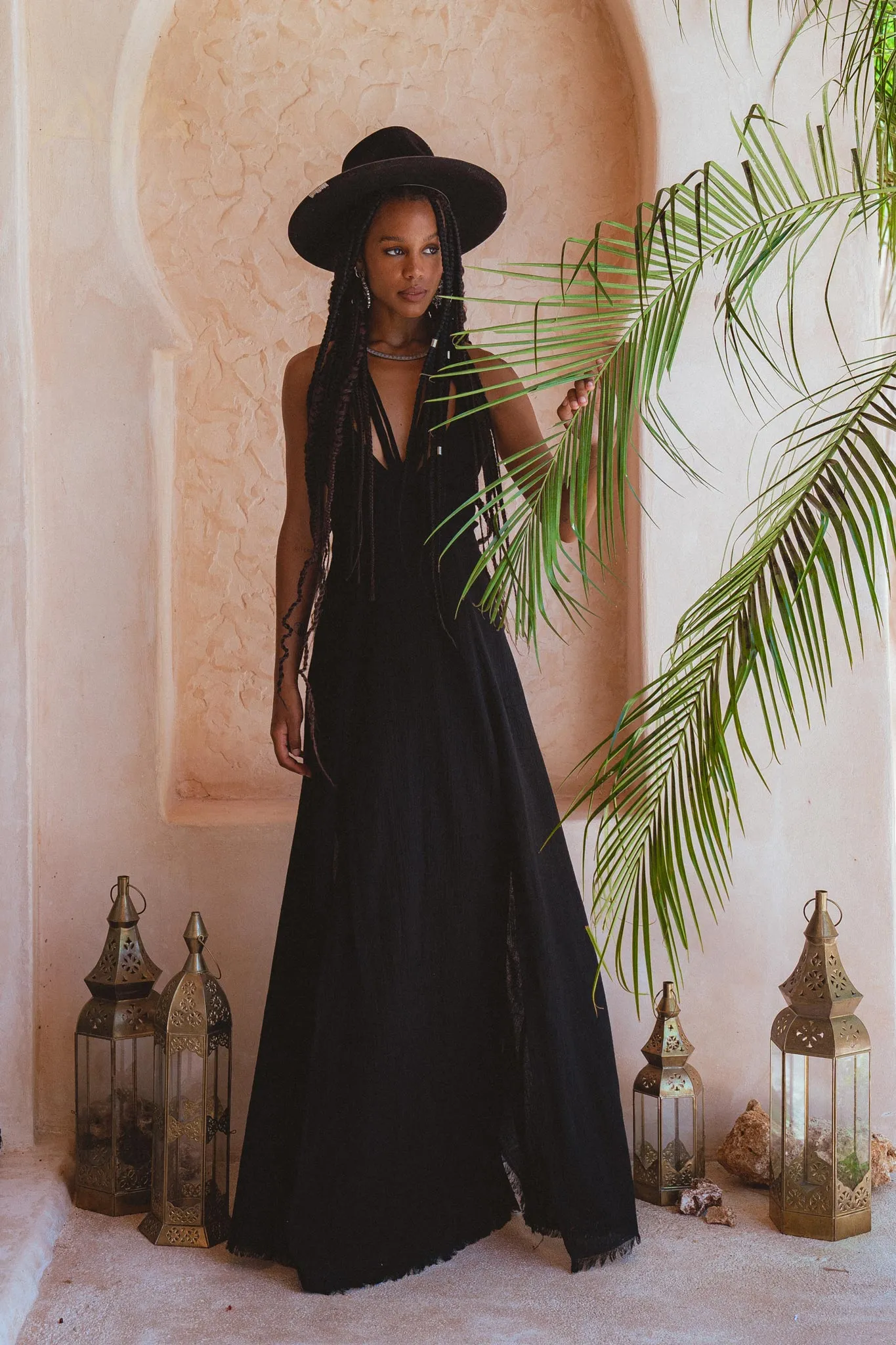 Black Goddess Dress • Organic Gothic Stylish Dress • Empire Waist Dress