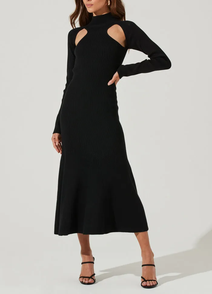 Black Midi Knit Dress