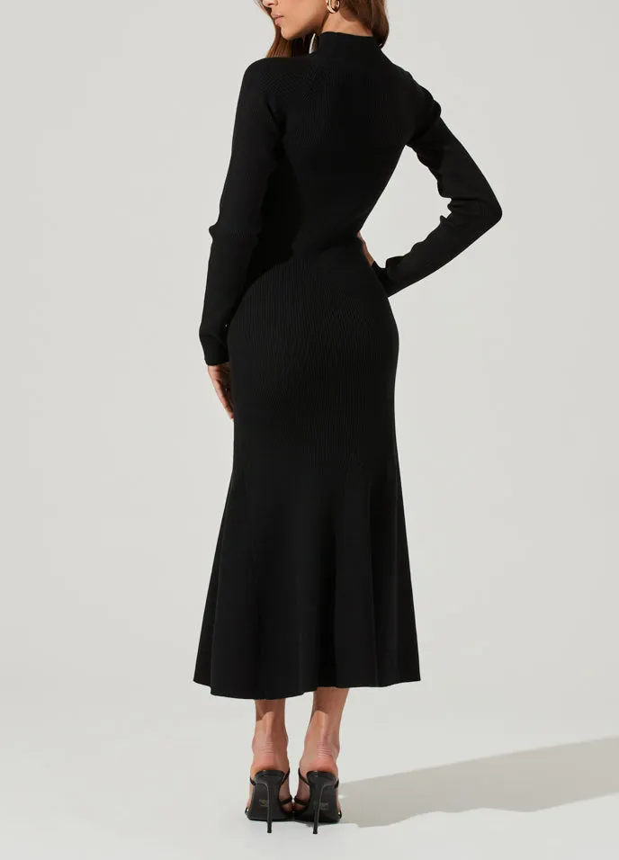 Black Midi Knit Dress