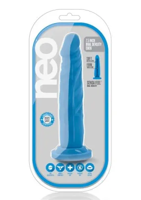 Blush Neo Neon Blue 7.5 Inch Dual Density Cock