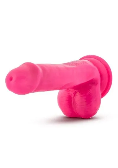 Blush Neo Neon Pink 6 Inch Dual Density Cock With Balls