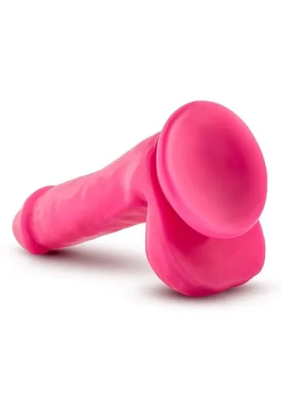 Blush Neo Neon Pink 6 Inch Dual Density Cock With Balls