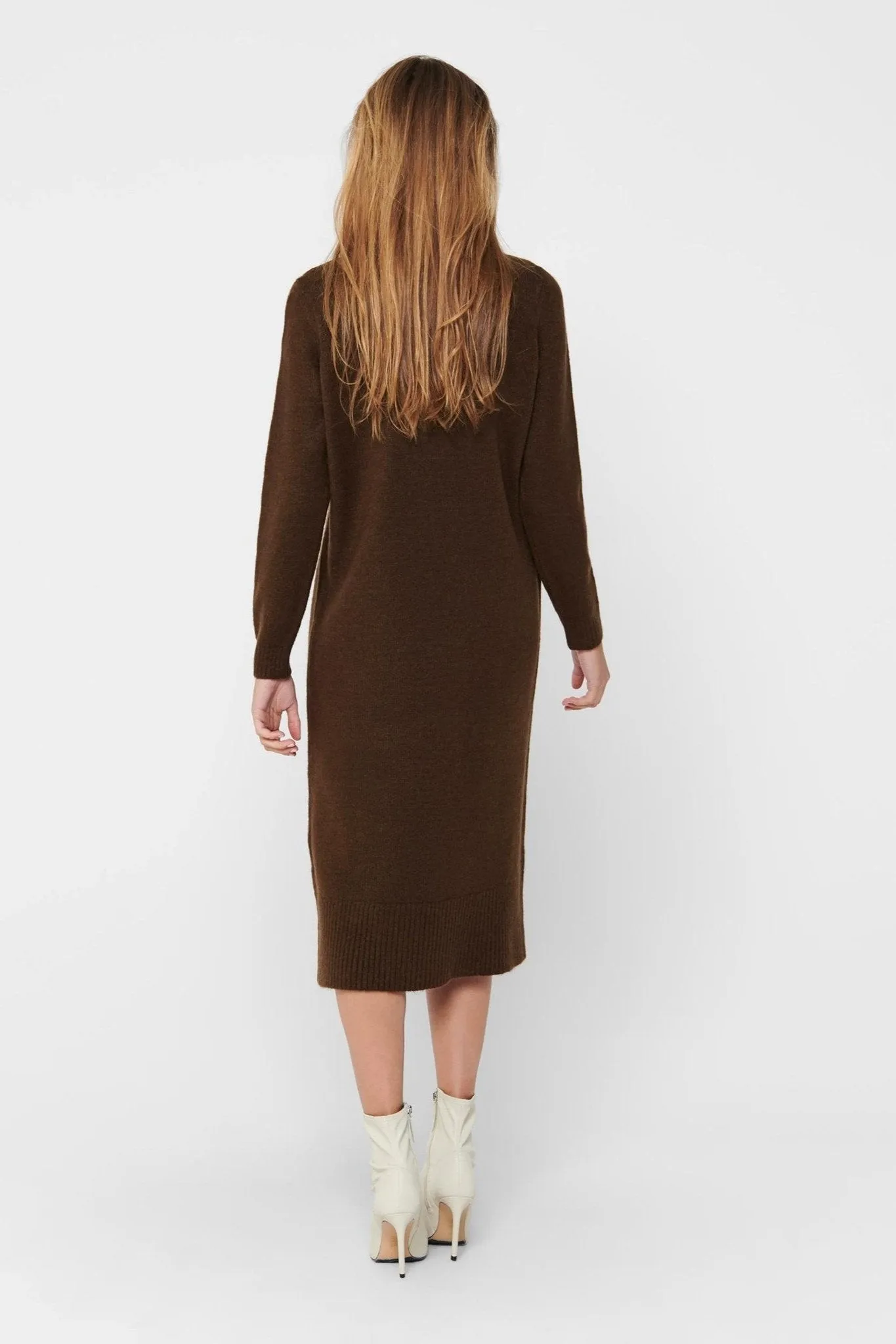 Brandie Roll Neck Dress - Chicory Coffee