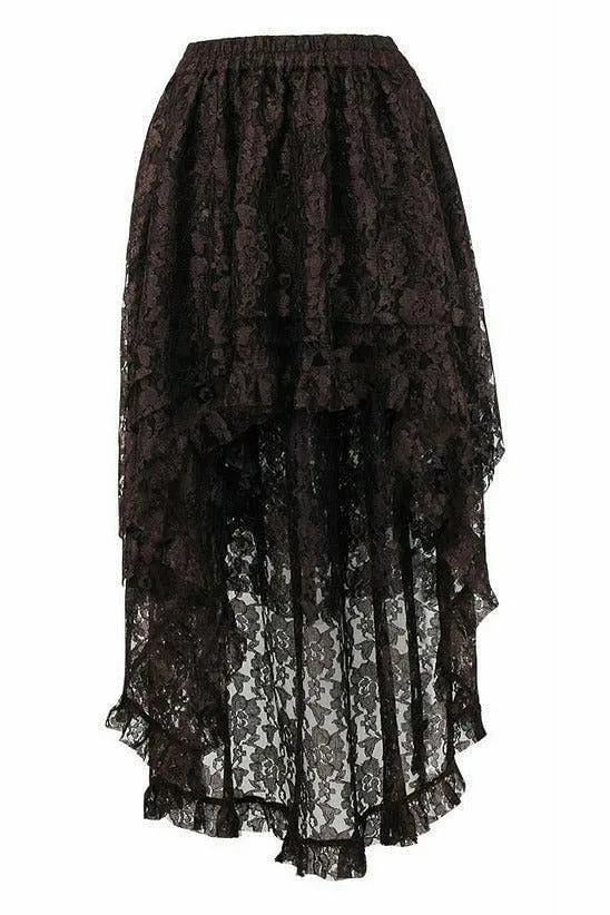 Brown Lace Hi Low Skirt