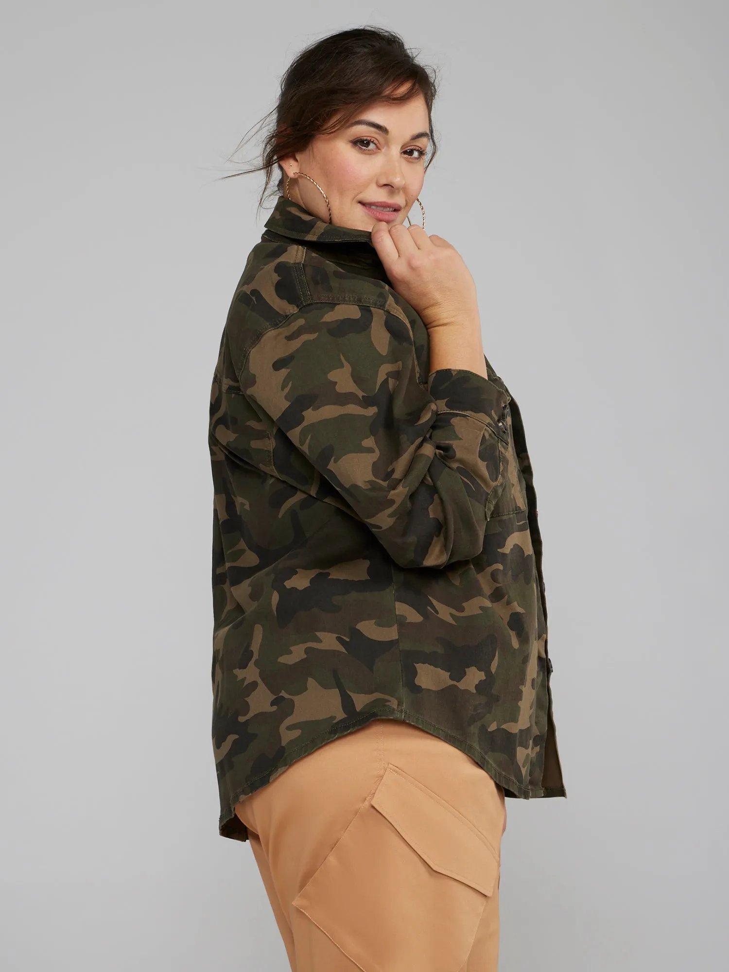 Camouflage Denim Shacket