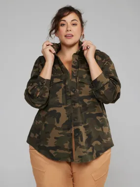 Camouflage Denim Shacket