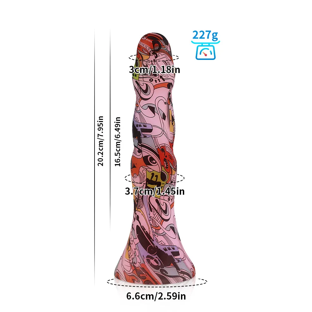 Colorful Long Anal Dildo Butt Plug - Camo Fantasy Dildos Butt Plug Prostate Massager