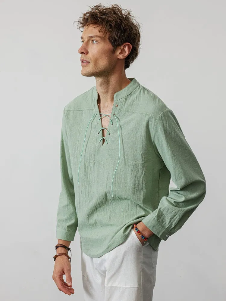 Coofandy V Neck Long Sleeves Shirt