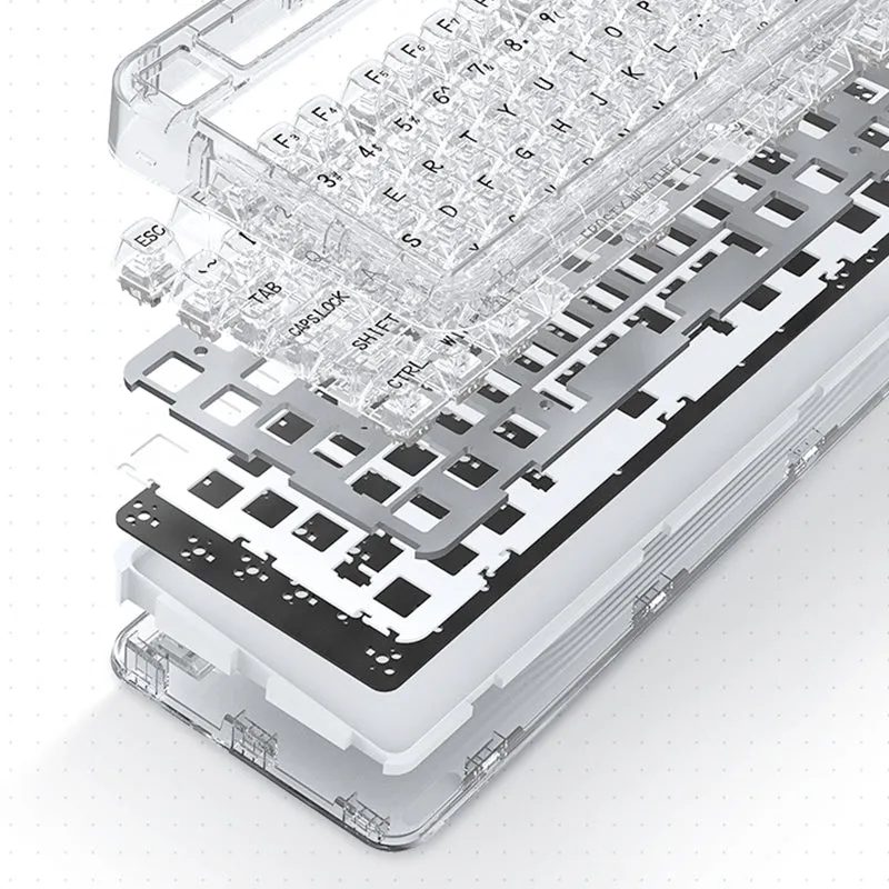 CoolKiller CK98 3-Mode Transparent Mechanical Keyboard