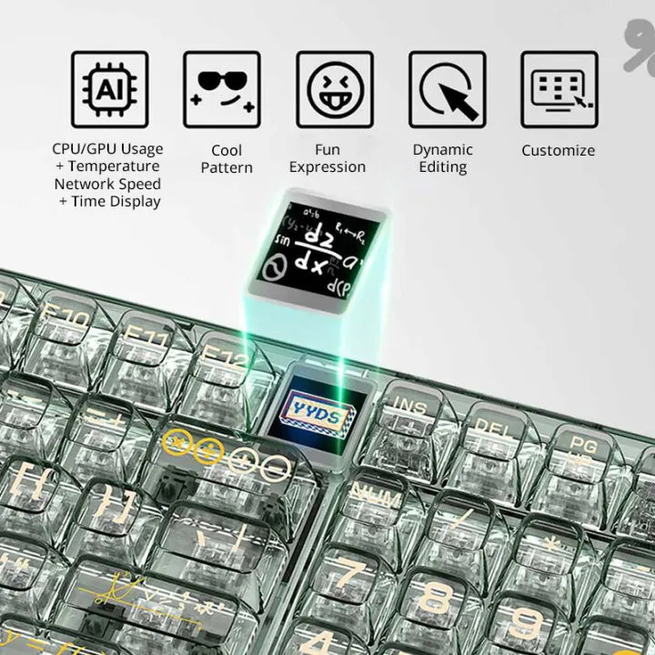 CoolKiller CK98 3-Mode Transparent Mechanical Keyboard