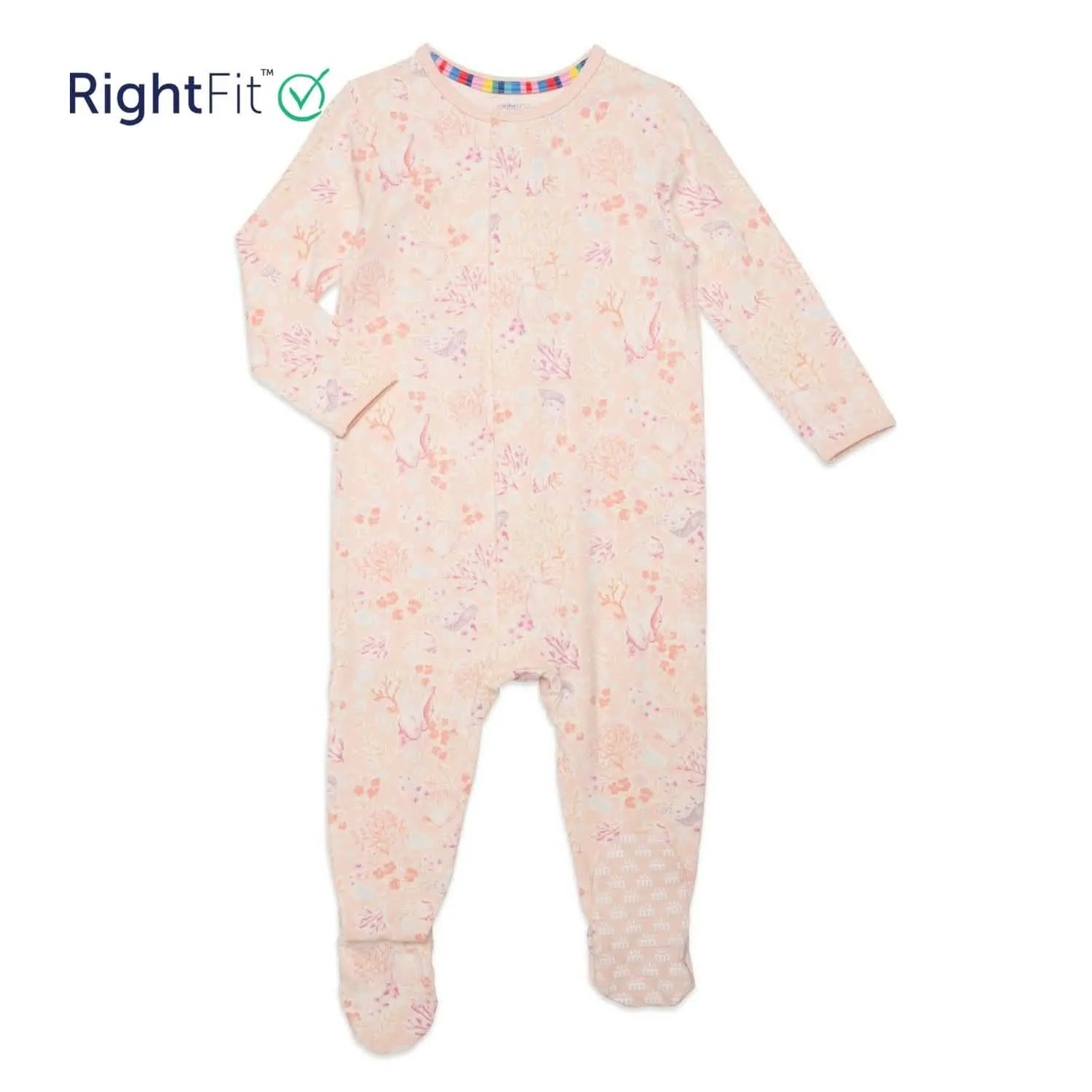 coral floral RightFit™ magnetic parent favorite footie