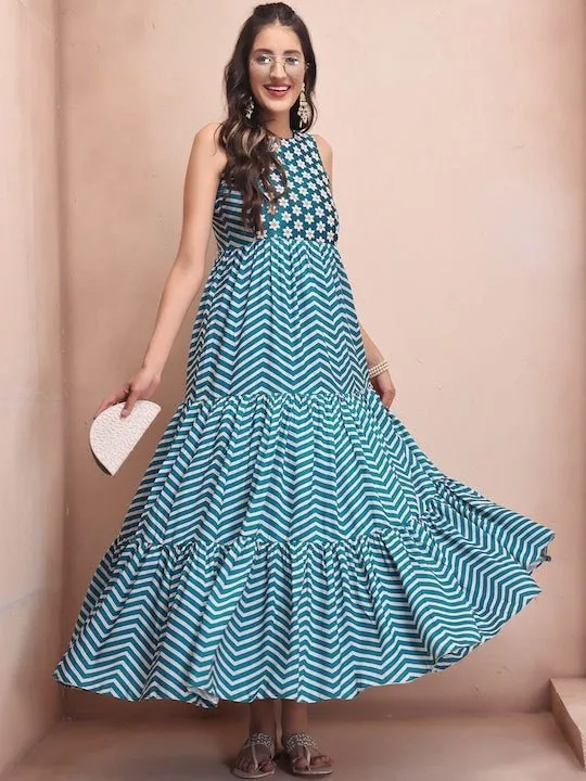 Cotton Fit & Flare Ethnic Dresses