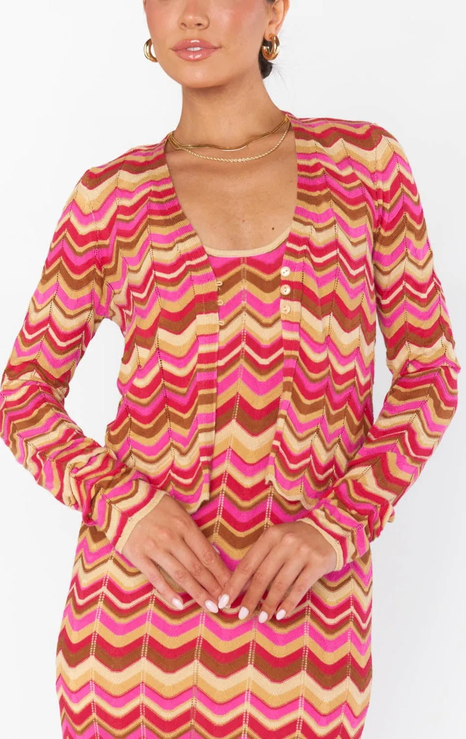 Coza Cardi Top ~ Horizon Stripe Knit