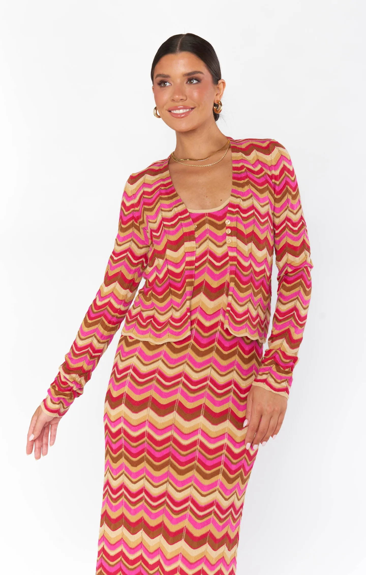 Coza Cardi Top ~ Horizon Stripe Knit