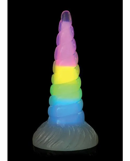 Creature Cocks Uni Glow in the Dark Silicone Dildo - Rainbow