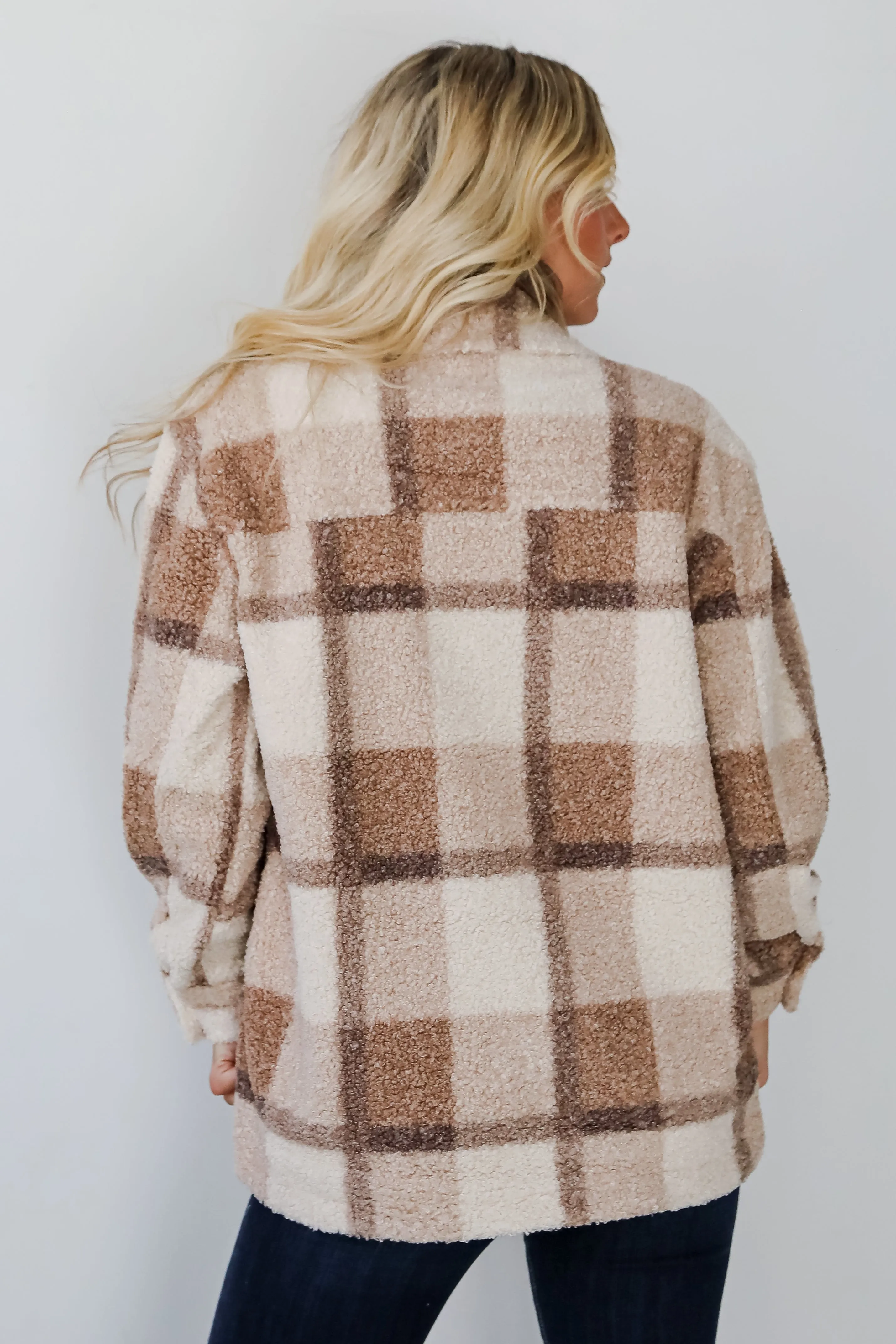 Cuddly Cute Plaid Teddy Shacket