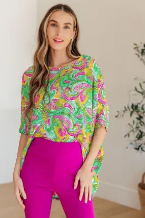 Dear Scarlett Essential Blouse in Painted Green and Pink