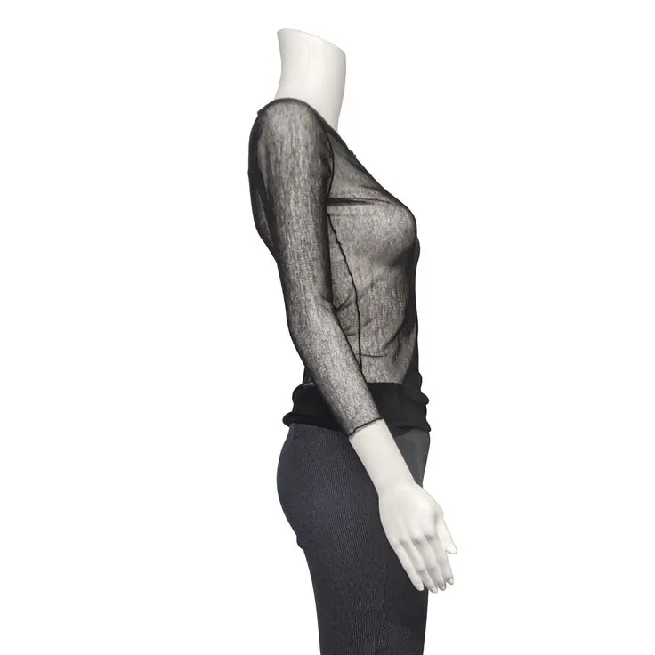 Diva Cotton Mesh Tee in Black by Porto