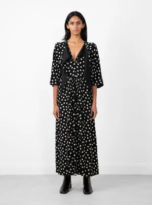 Dot Print Dress Black