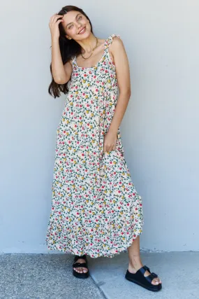 Doublju Ruffle Floral Maxi Dress in Natural Rose