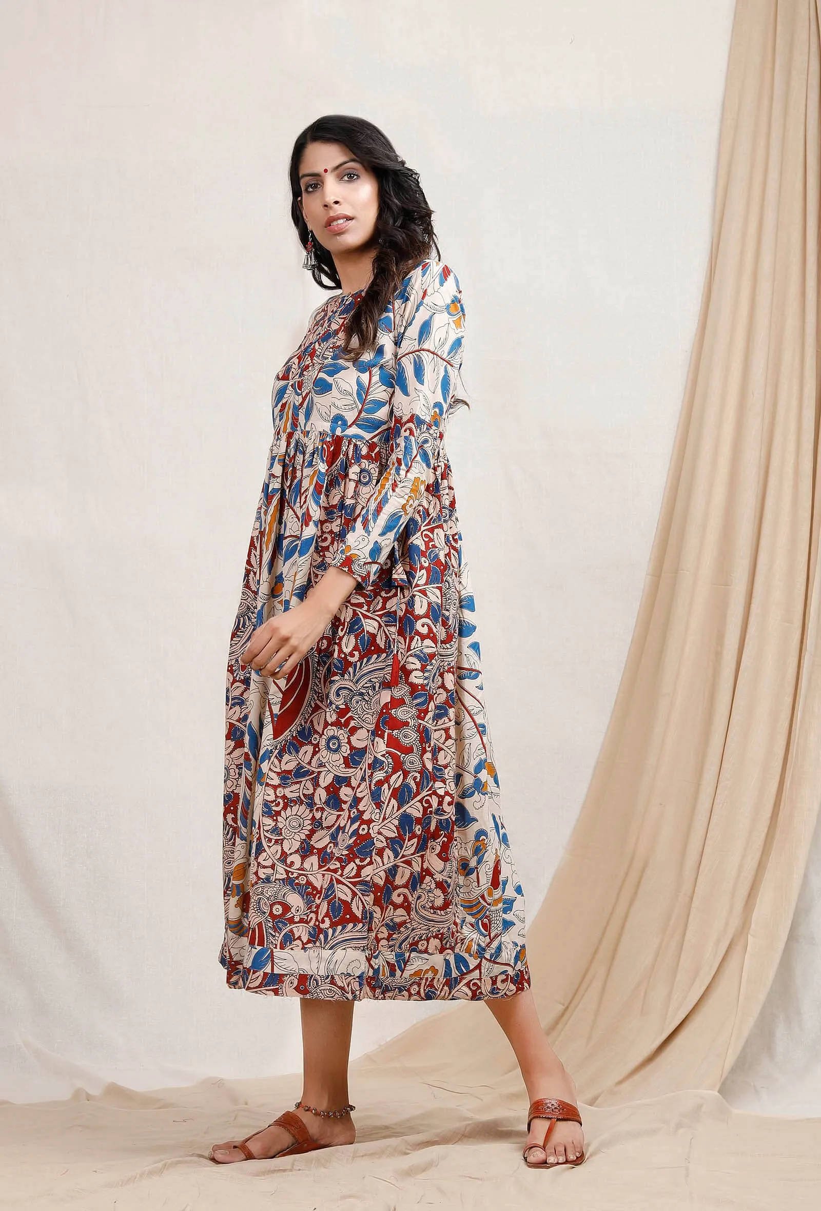 Dual Print Kalamkari Dress