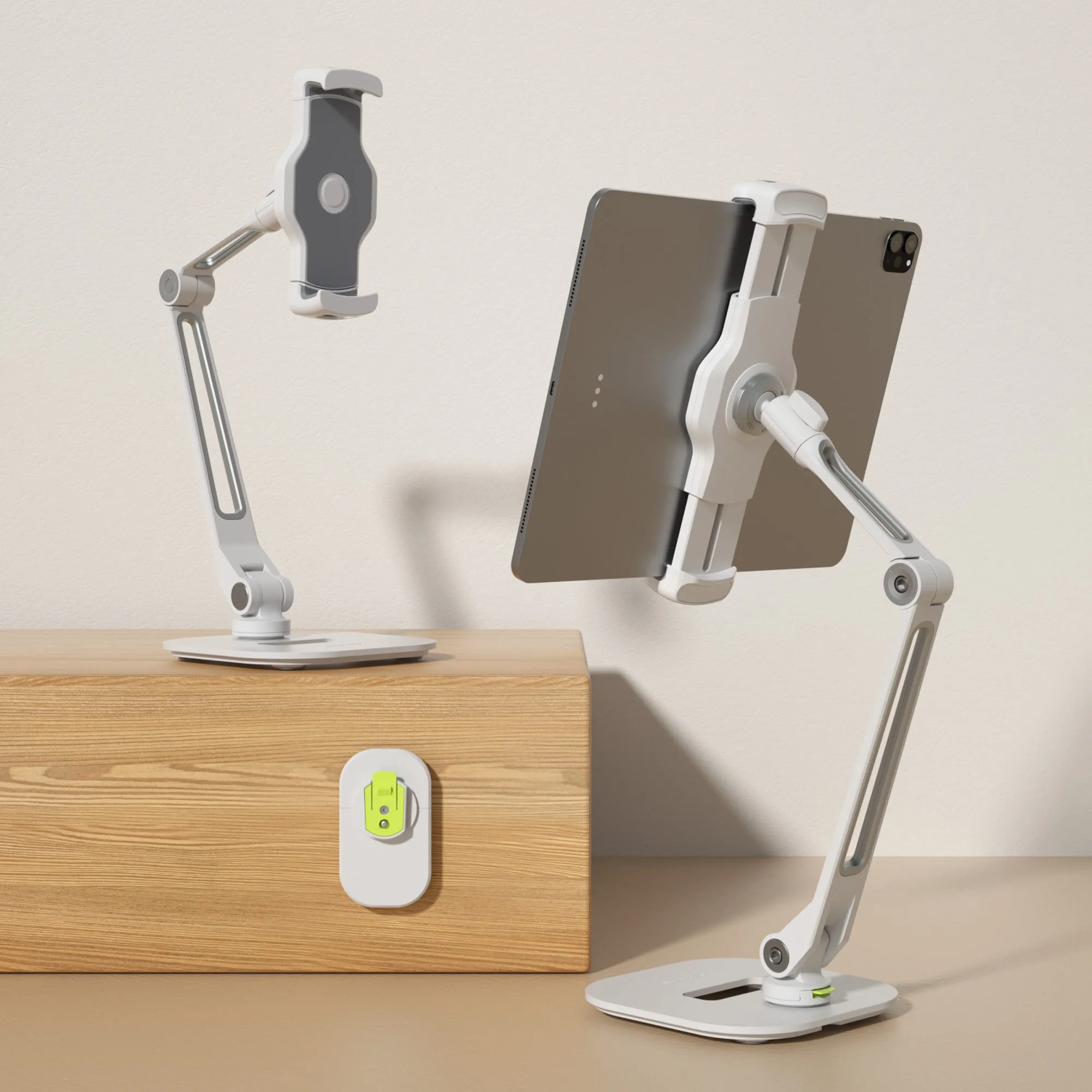 Easy Mount - Detachable Tablet & Cell Phone Holder (Long Arm / Stand Base   Wall Base)