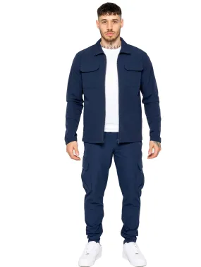 Enzo | Mens Cargo Shacket Tracksuit Set