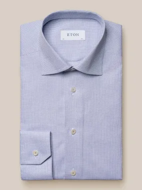 ETON Microcheck Shirt SC-Contemporary Fit SKY BLUE