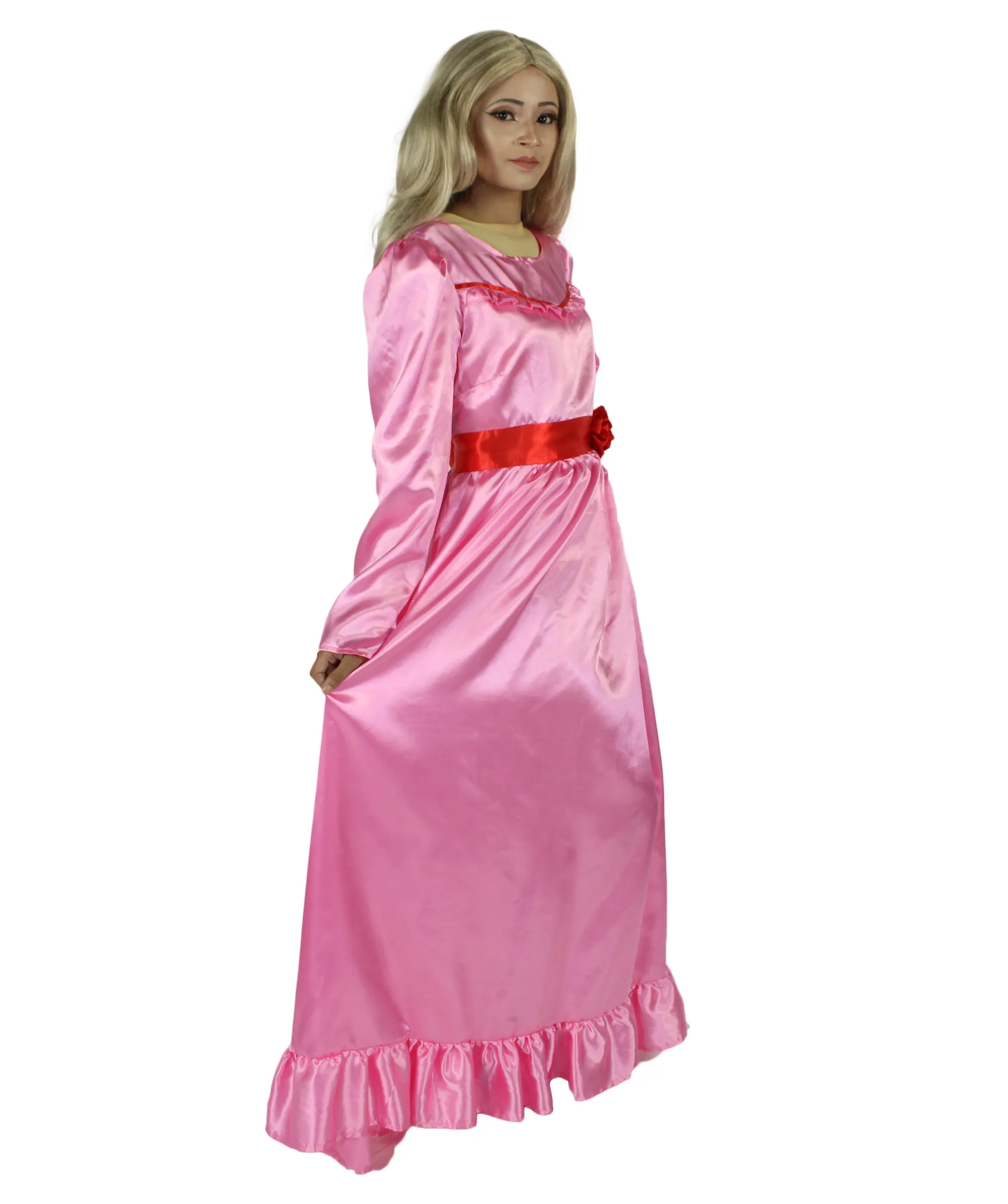 Evil Doll | Multi Color Options Long Maxi Dress in Satin-Feel | Premium Horror Halloween Costume