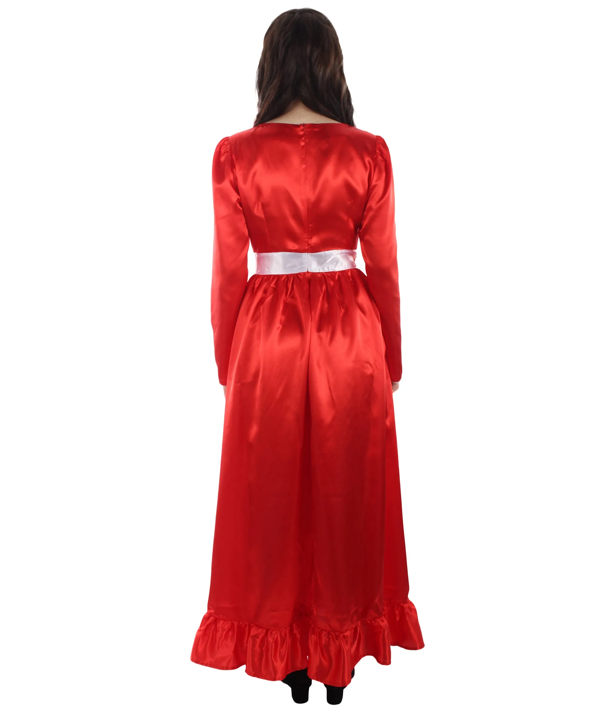 Evil Doll | Multi Color Options Long Maxi Dress in Satin-Feel | Premium Horror Halloween Costume