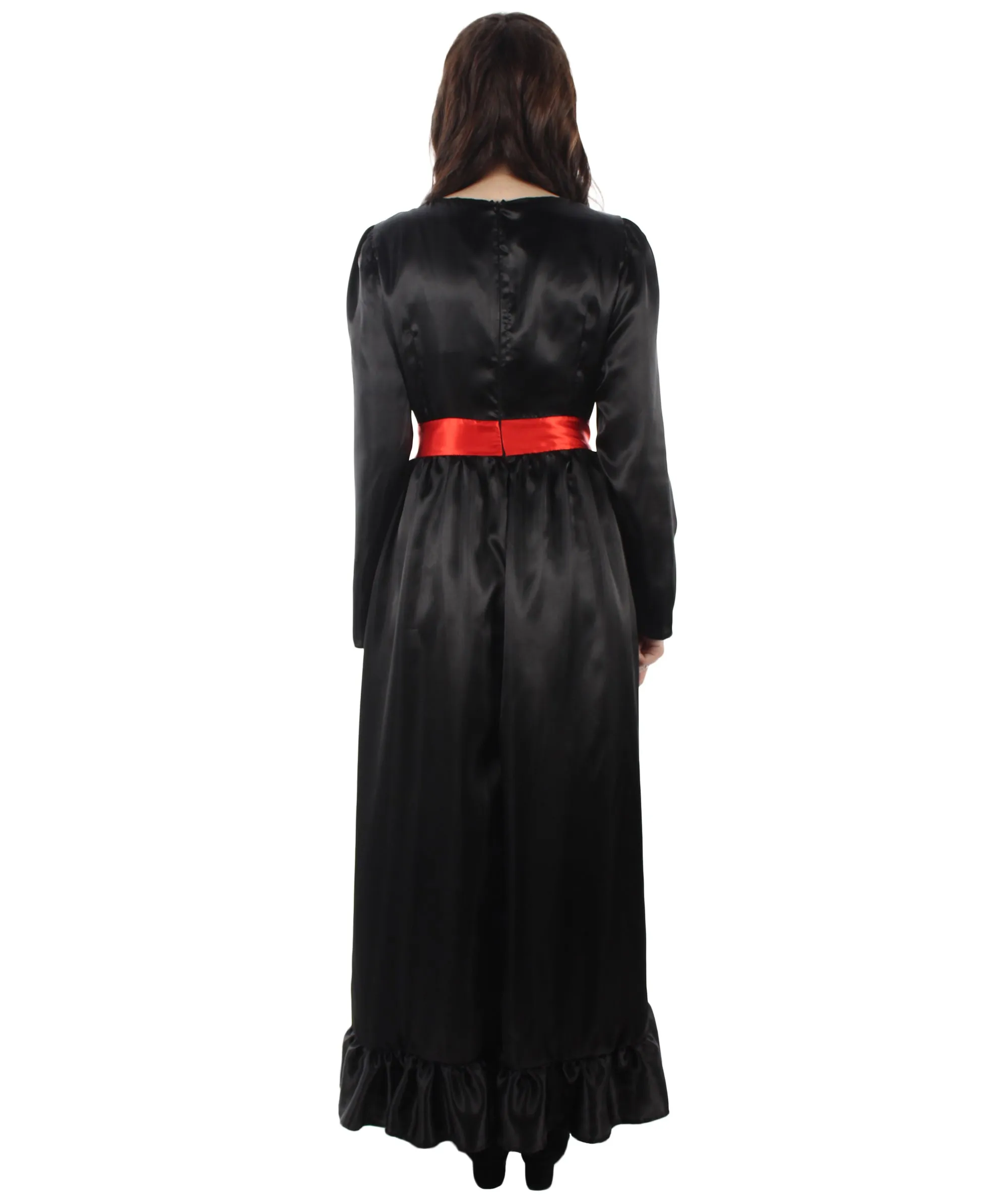 Evil Doll | Multi Color Options Long Maxi Dress in Satin-Feel | Premium Horror Halloween Costume