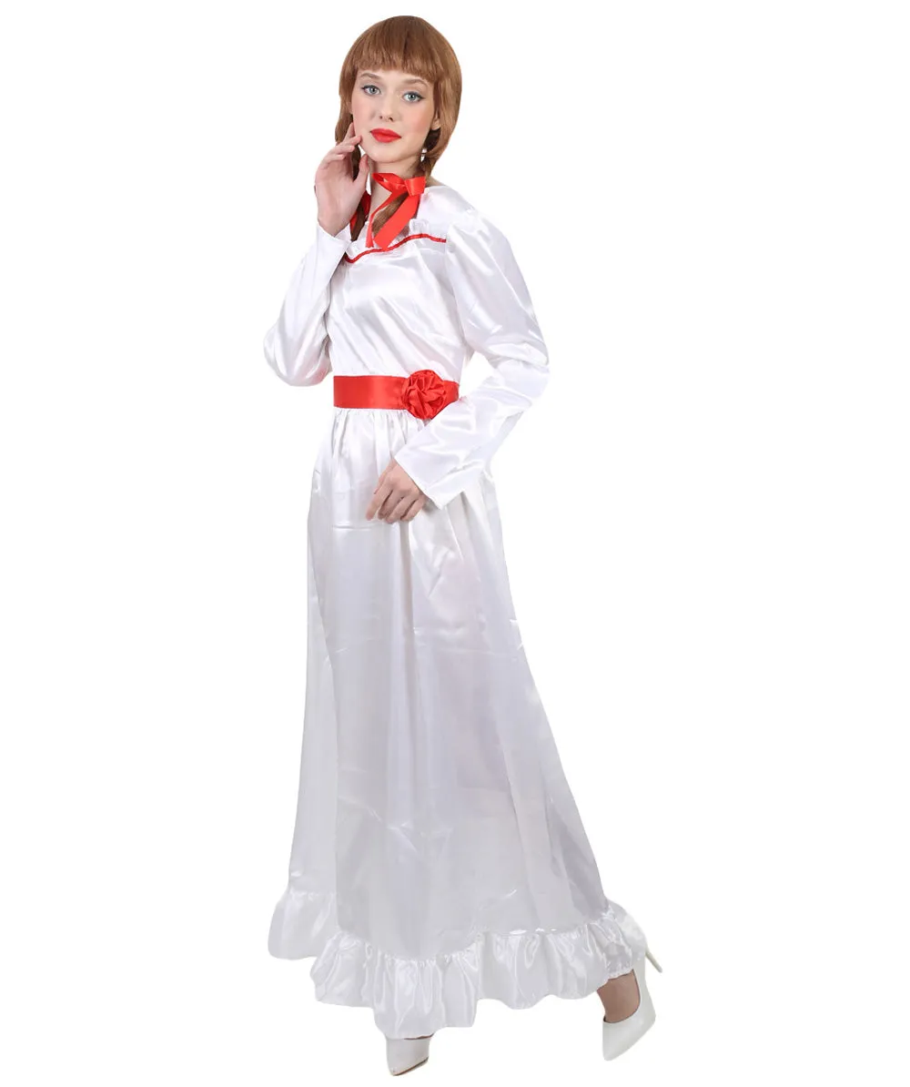 Evil Doll | Multi Color Options Long Maxi Dress in Satin-Feel | Premium Horror Halloween Costume