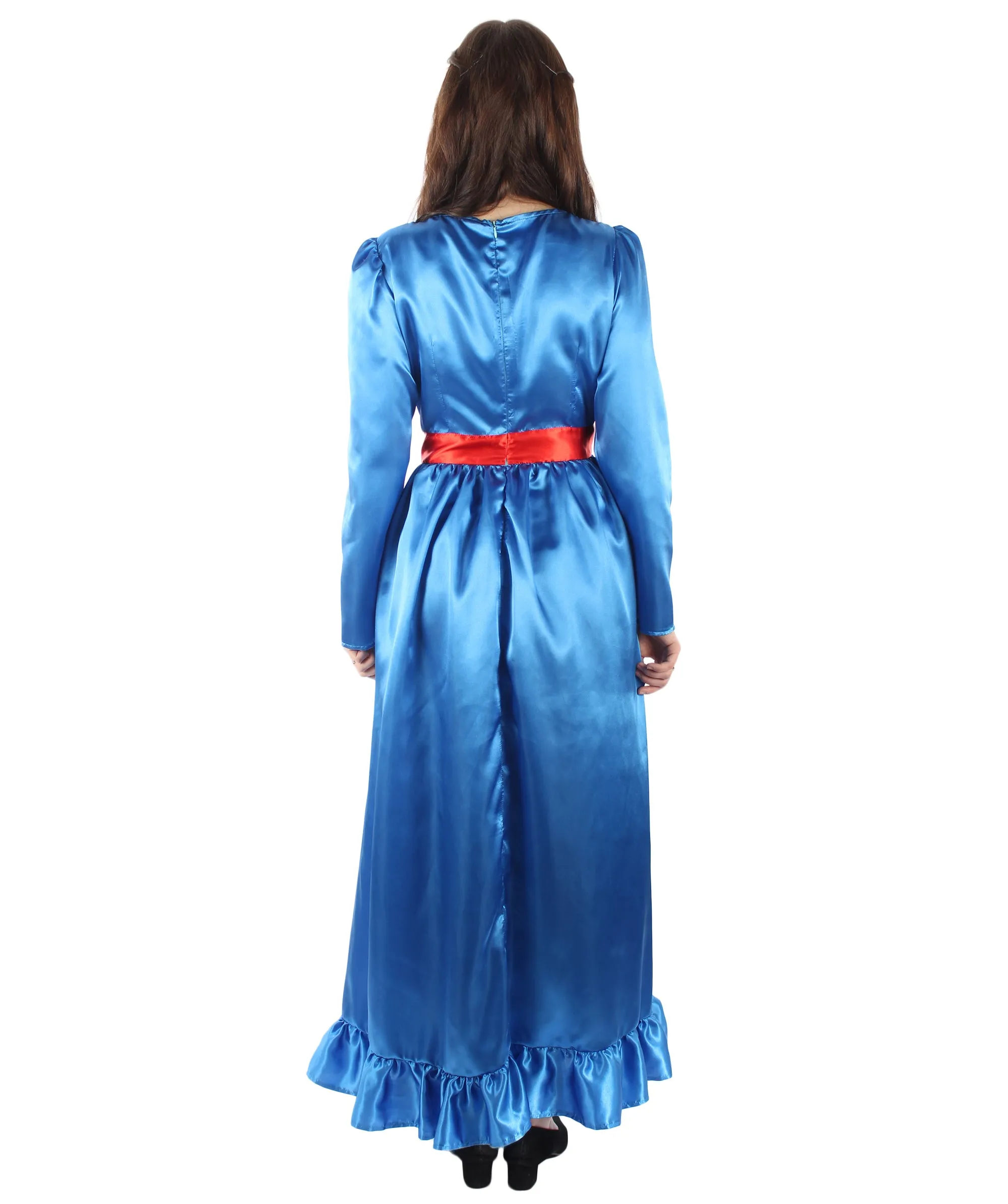 Evil Doll | Multi Color Options Long Maxi Dress in Satin-Feel | Premium Horror Halloween Costume