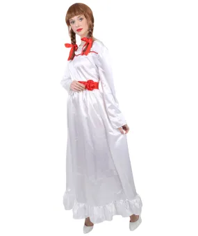 Evil Doll | Multi Color Options Long Maxi Dress in Satin-Feel | Premium Horror Halloween Costume