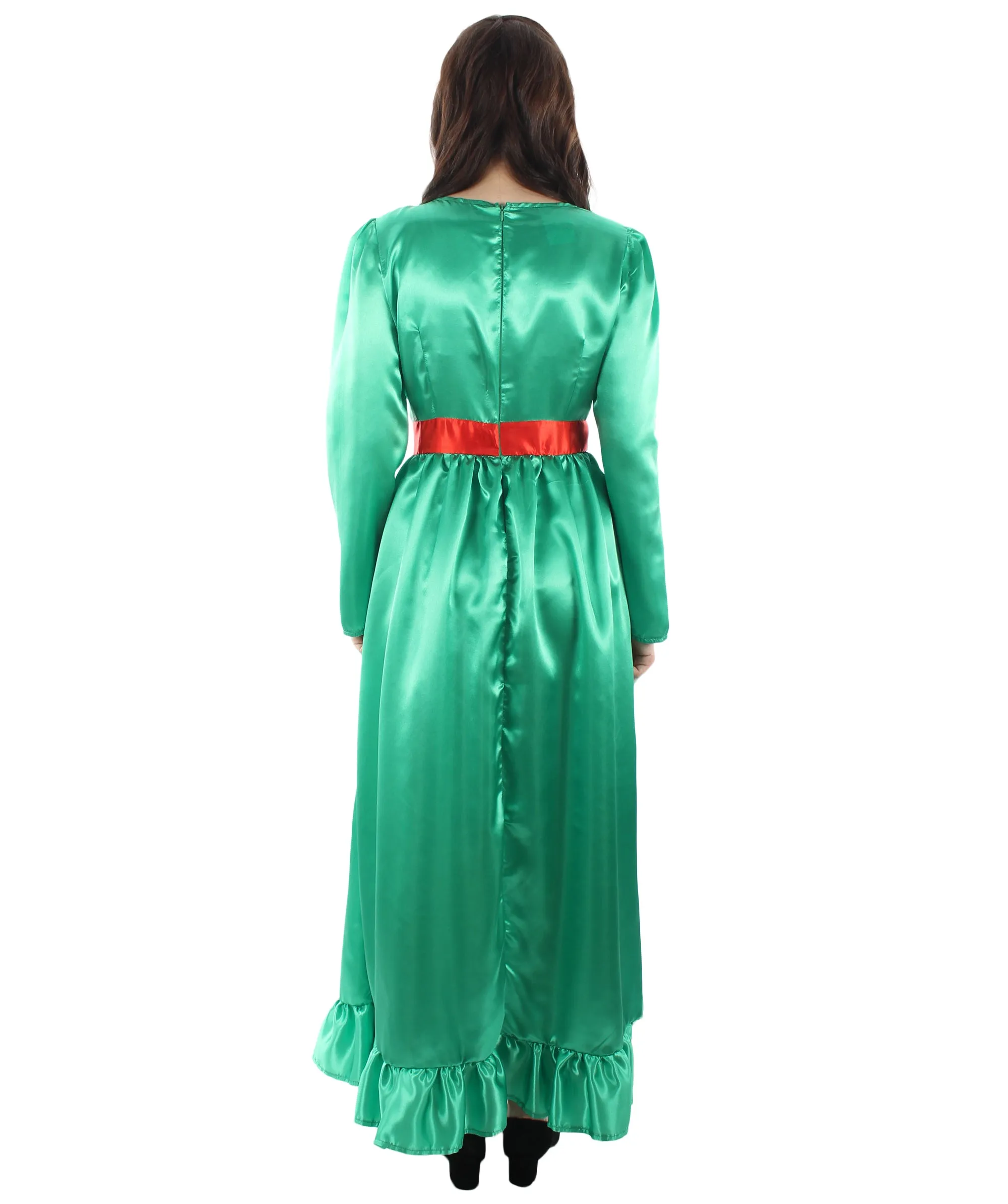 Evil Doll | Multi Color Options Long Maxi Dress in Satin-Feel | Premium Horror Halloween Costume